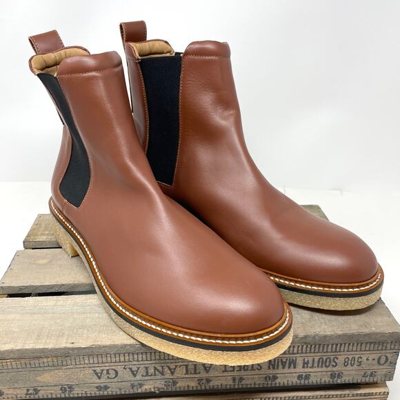 Everlane The Chelsea Boot In Leather Tobacco Brown Size 9.5 New - Picture 6 of 13